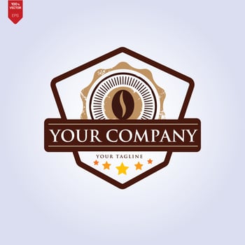 Beans And Coffee Cup Logo Template vector icon design Free Vector