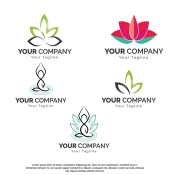 Set of Spa element Hand Drawn Logo with body and Leaves. Logo for spa and beauty salon, boutique, massage therapy, organic shop, relaxation, woman body, yoga, cosmetics store. Free Vector Free Vector