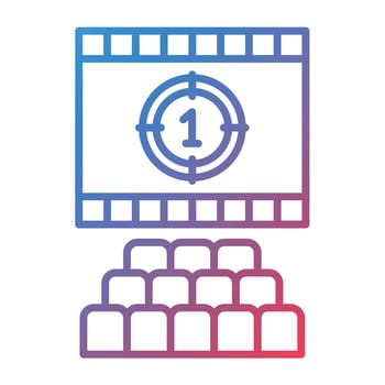 Cinema Screen Line Gradient Icon vector