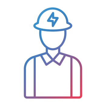 Electrician Line Gradient Icon vector