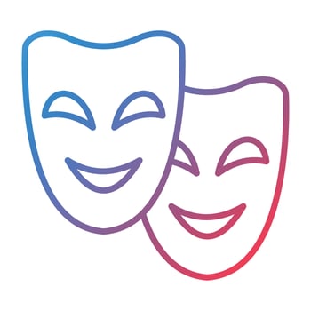 Theater Masks Line Gradient Icon vector