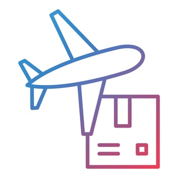 Worldwide Shipping Air Line Gradient Icon vector
