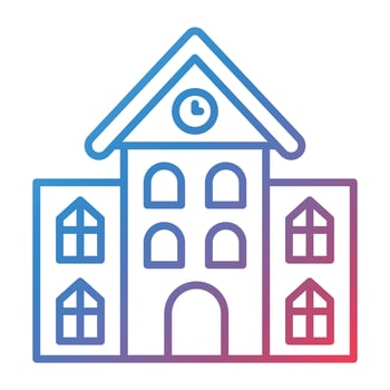 School Line Gradient Icon vector