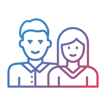 Couple Line Gradient Icon vector