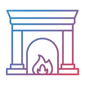 Fireplace Line Gradient Icon vector