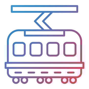 Tram Line Gradient Icon vector