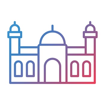 Mosque Line Gradient Icon vector