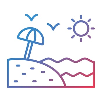 Beach Line Gradient Icon vector