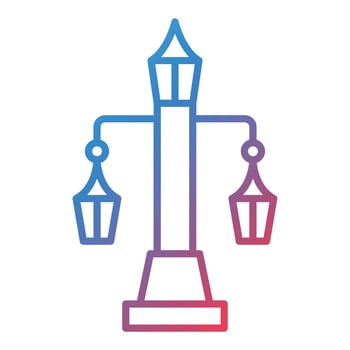 Street Light Line Gradient Icon vector