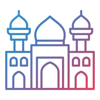 Mosque Line Gradient Icon vector