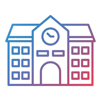 School Line Gradient Icon vector
