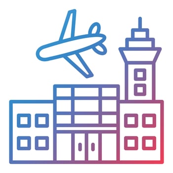 Airport Line Gradient Icon vector