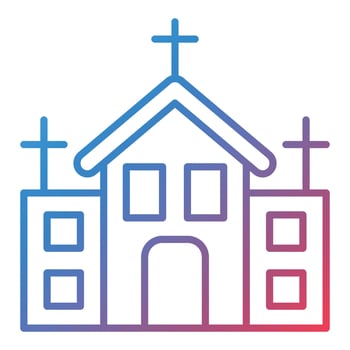 Church Line Gradient Icon vector