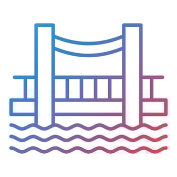 Bridge Line Gradient Icon vector