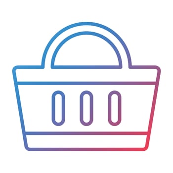 Shopping Basket Line Gradient Icon vector
