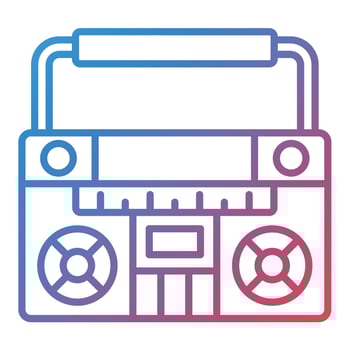 Radio Line Gradient Icon vector