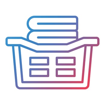 Laundry Basket Line Gradient Icon vector