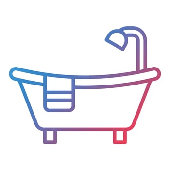 Bathtub Line Gradient Icon vector