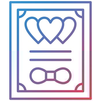Wedding Certificate Line Gradient Icon vector