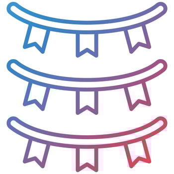 Garland Line Gradient Icon vector