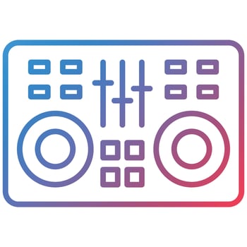 DJ Mixer Line Gradient Icon vector