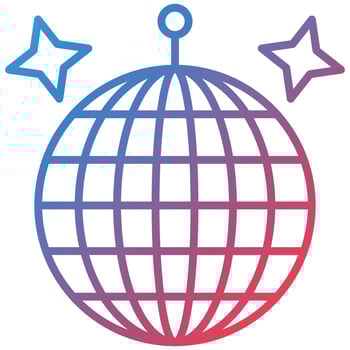 Disco Ball Line Gradient Icon vector