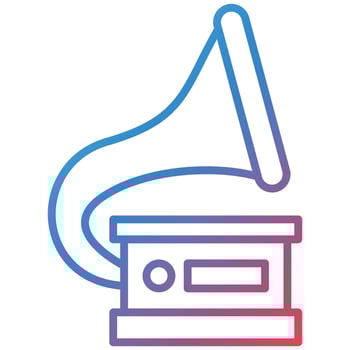 Gramophone Line Gradient Icon vector
