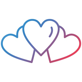 Hearts Line Gradient Icon vector