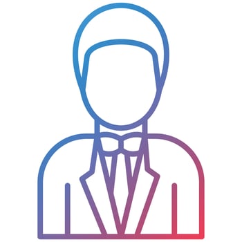 Groom Line Gradient Icon vector