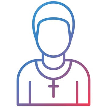 Pastor Line Gradient Icon vector