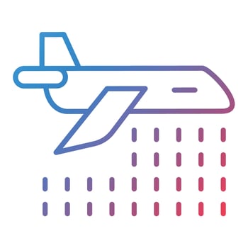 Firefighter Plane Line Gradient Icon vector