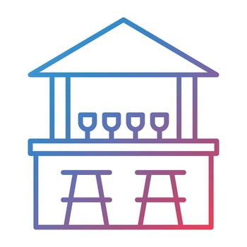 Beach Bar Line Gradient Icon vector