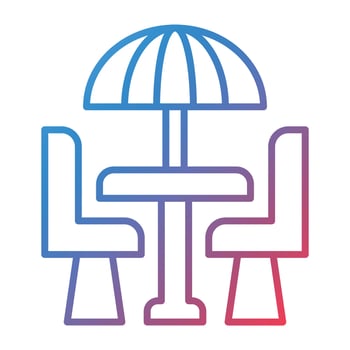 Terrace Line Gradient Icon vector