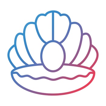 Oyster Line Gradient Icon vector