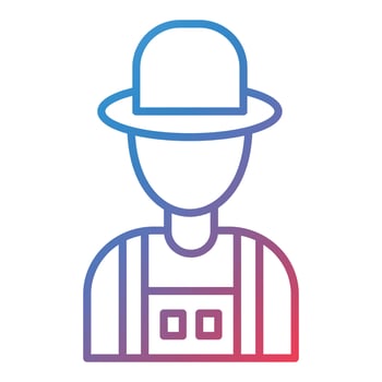 Male Farmer Line Gradient Icon vector