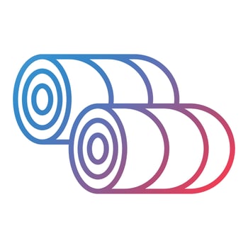 Hay Bale Line Gradient Icon vector