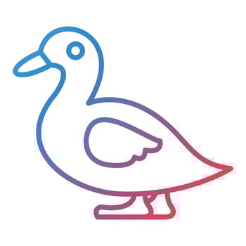 Duck Line Gradient Icon vector