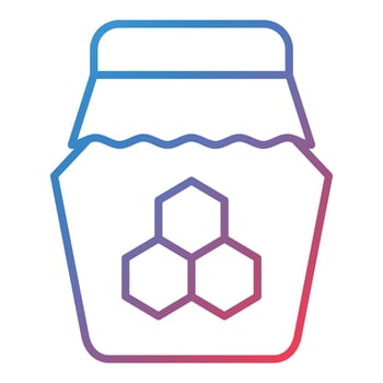 Honey Jar Line Gradient Icon vector