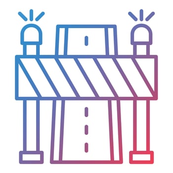 Road Block Line Gradient Icon vector