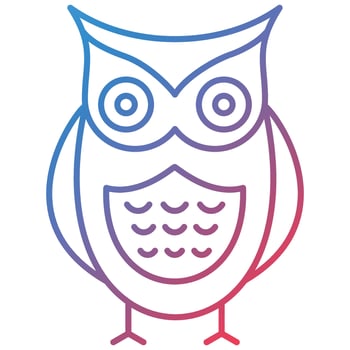 Owl Line Gradient Icon vector