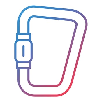 Carabiner Line Gradient Icon vector