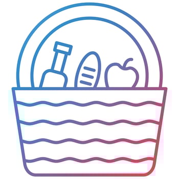 Picnic Line Gradient Icon vector
