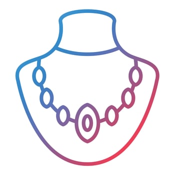 Necklace Line Gradient Icon vector
