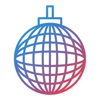 Disco Ball Line Gradient Icon vector