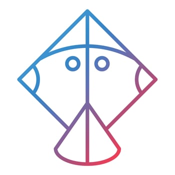 Kite Line Gradient Icon vector