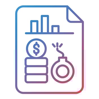 Debt Analysis Line Gradient Icon vector