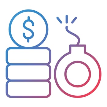 Debt Line Gradient Icon vector