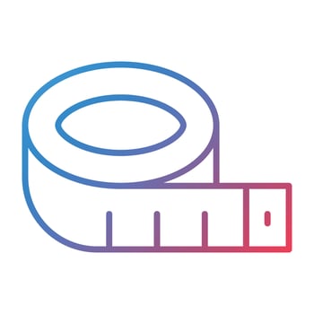 Measuring Tape Line Gradient Icon vector