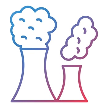 Air Pollution Line Gradient Icon vector