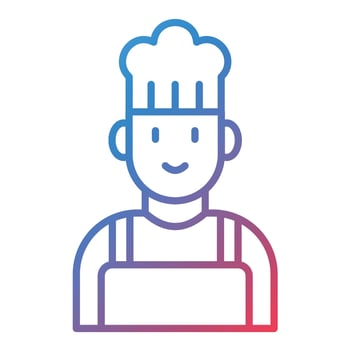 Chef Line Gradient Icon vector